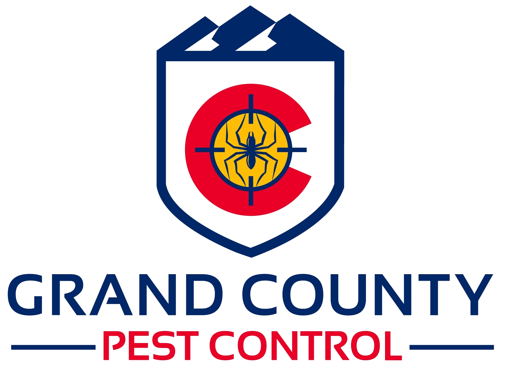 Grand County Pest Control logo with spider